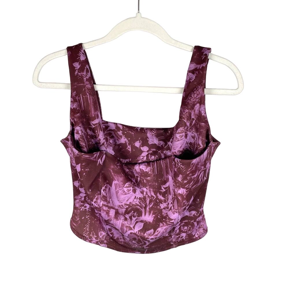 ASOS Corset Tank Top Purple Pink Floral Fairy Grunge Cropped Romantic Womens 6